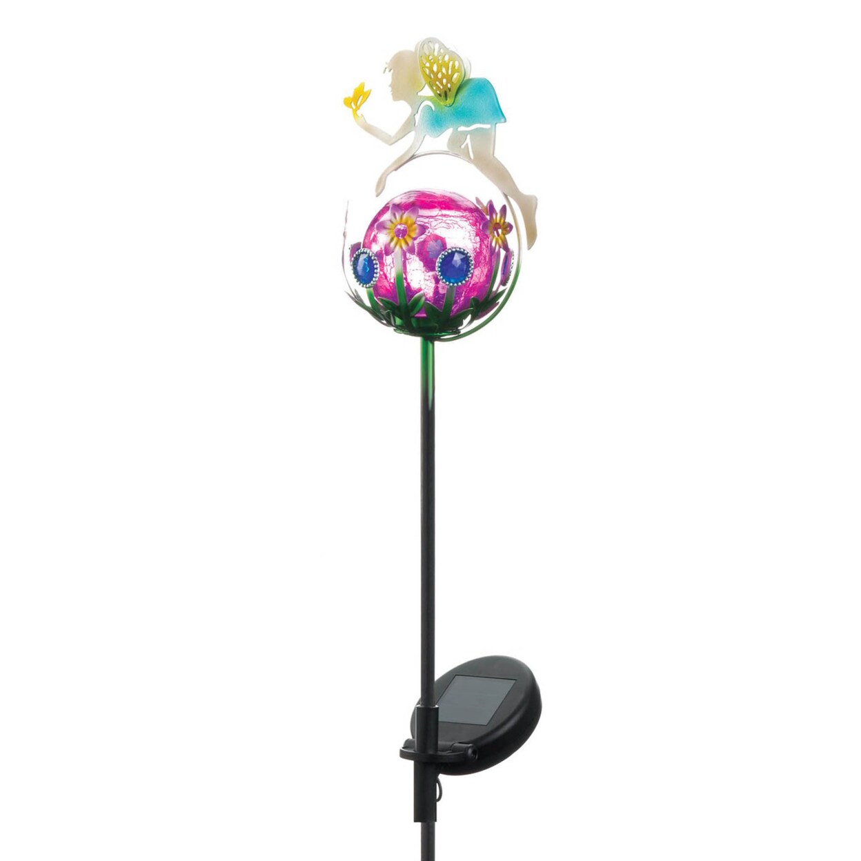Summerfield Terrace Home Decorative Fairy With Butterfly And Flowers Solar Garden Stake