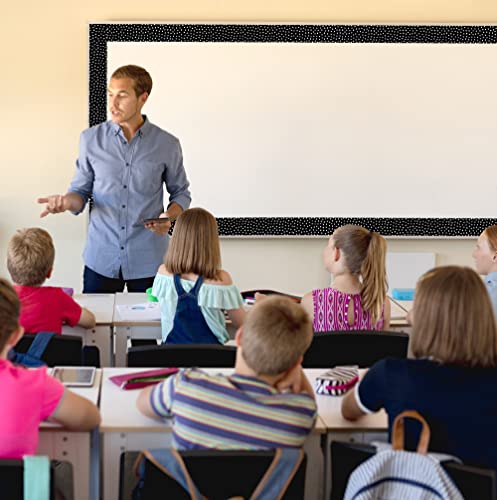 White Painted Dots on Black Straight Rolled Border Trim (TCR8911)
