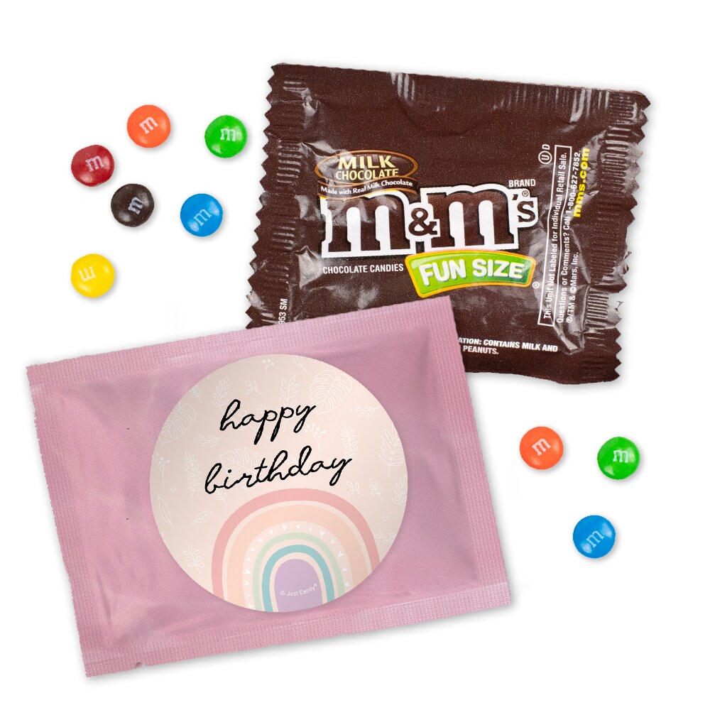 Rainbow Birthday Candy M&#x26;M&#x27;s Party Favor Packs (12ct or 24ct) - Milk Chocolate