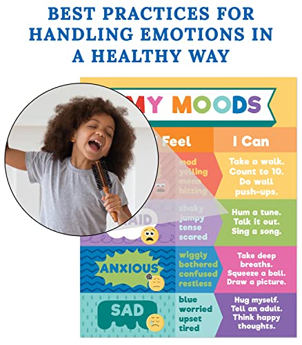 Calming Strategies Bulletin Board Set&#x2014;Calming Strategies and Mood Charts for Social Emotional Learning, Homeschool or Classroom Decor (7 pc)