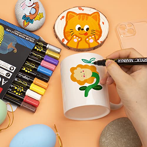 Coogert 24 Colors Three Tips Acrylic Paint Markers, Fine Medium Chisel Tip Acrylic Paint Pens For Rock Painting, Wood, Canvas, Ceramic, Fabric, Arts And Crafts For Adults