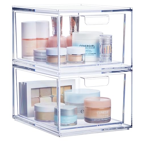 Stori Clear Plastic Vanity Makeup and Craft Organizer | 4-Compartments