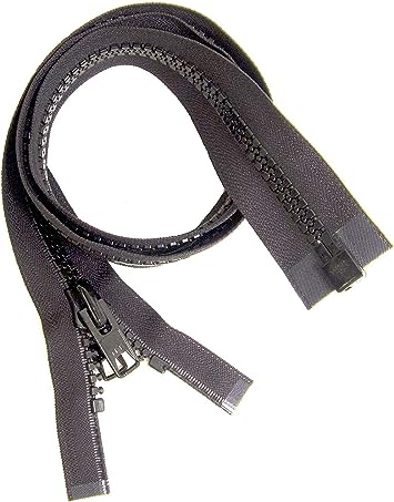 Zipper 60&#x22; Inch YKK, Black, #10, Seperating Zipper, Double Metal Slider, Boat Canvas