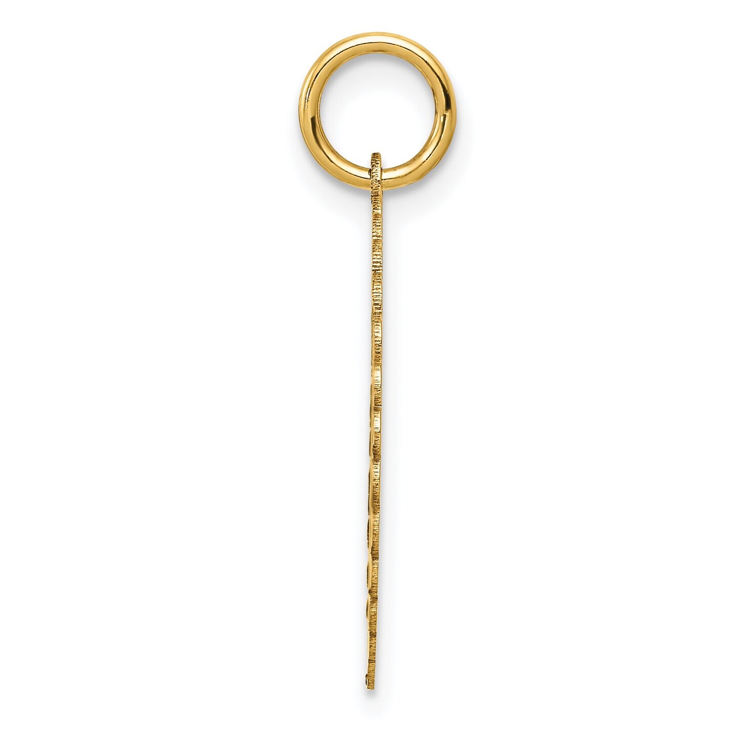 14K Yellow Gold Sweet 16 Disc Charm Jewelry Pendant 25mm x 18mm