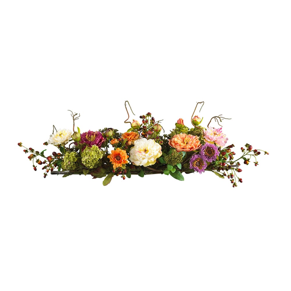 Nearly Natural   Mixed Peony Centerpiece Silk Flower Arrangement