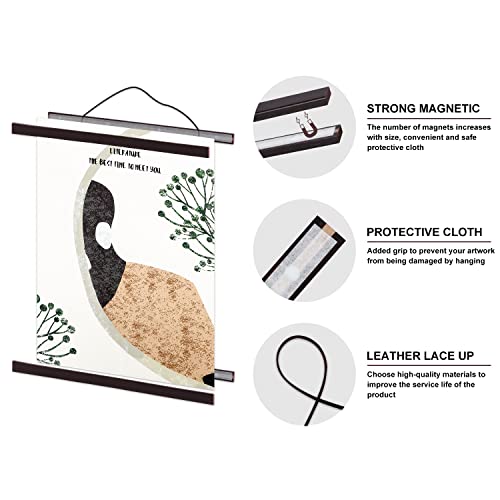 Benjia 8x10 8x12 8x18 Poster Frame, Magnetic Light Wood Wooden Frame Hanger for Photo Picutre Canvas Artwork Art Print Wall Hanging (1 Pack, 8", Walnut)