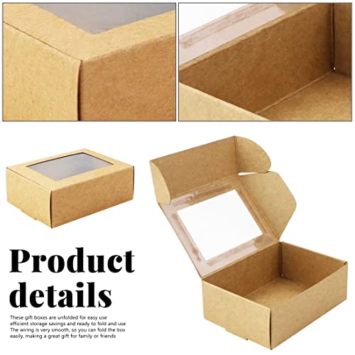 50 Corrugated Boxes With Window in Bulk, Kraft Display Gift