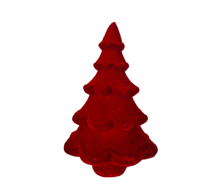 14x9&#x22; Flocked Colored Christmas Tree Decor in Red, Green, White, Black - Enhance Your Festive Home Atmosphere-XT859298