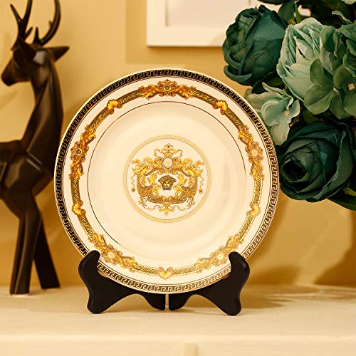 Tatuo 4 Packs Wooden Display Stand Decorative Plate Stands for Display Picture Frame Stand Holder Easels (7 Inch, Black)