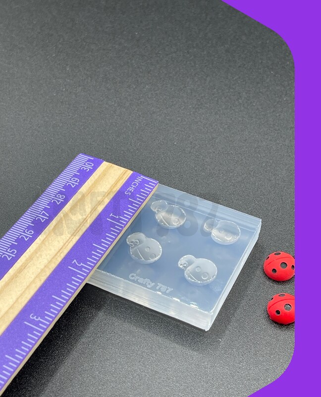 Matte Ladybug Silicone Mold, Resin Mold, Polymer Clay Mold (A14)