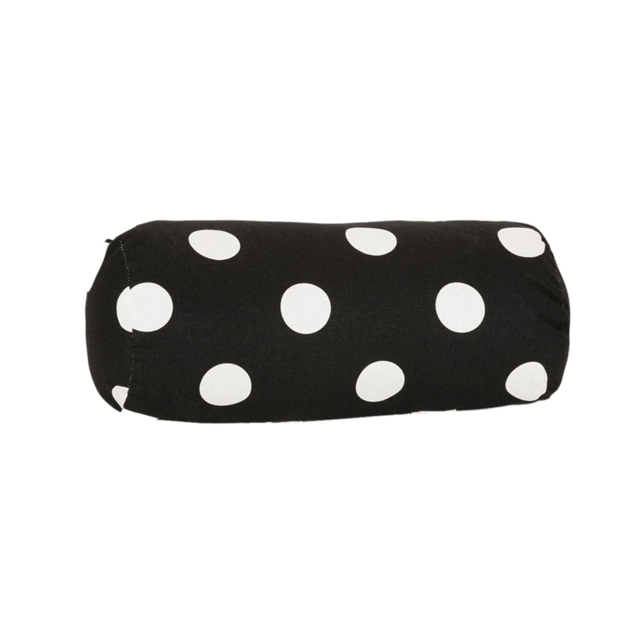 Majestic Home Goods Decorative Black Large Polka Dot Round Bolster Pillow