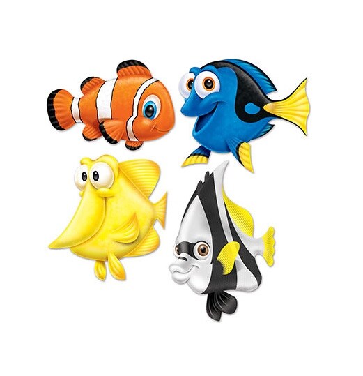 Party Central Club Pack of 48 Yellow and Blue Under the Sea Fish Cutouts 16.75&#x22;