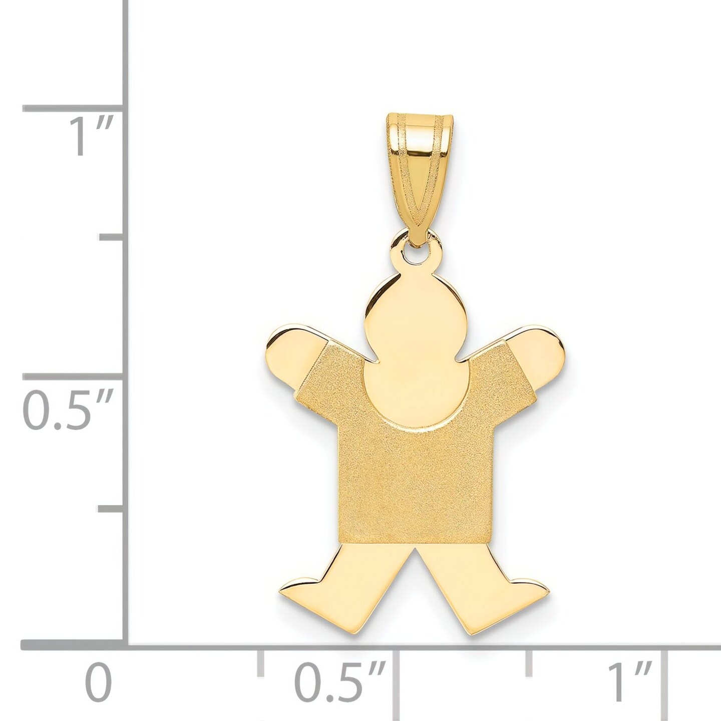 14K Gold The Kids Boy Jumping Charm Pendant Jewelry 25mm x 14mm