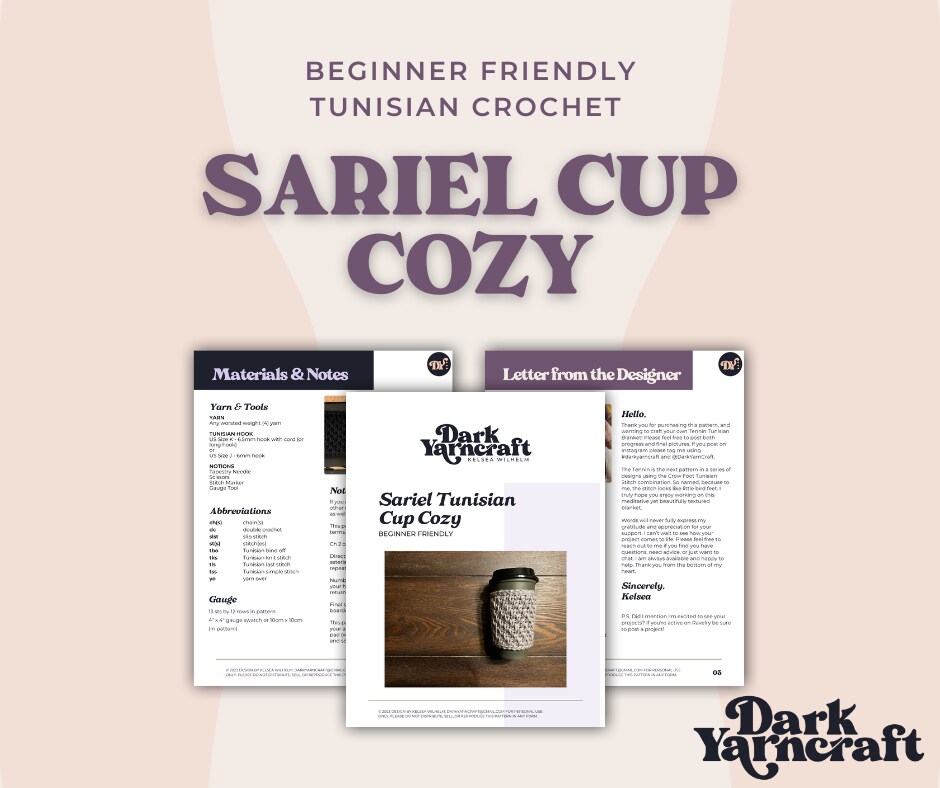 Sariel Tunisian Crochet Cup Cozy image 7