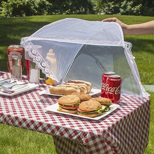 6 Pack Colored Mesh Food Cover Tents by Winknowl, Reusable and Collapsible Large 17&#x22; Pop-Up Food Net Protector Umbrella for BBQ, Picnics, Parties, Outdoor