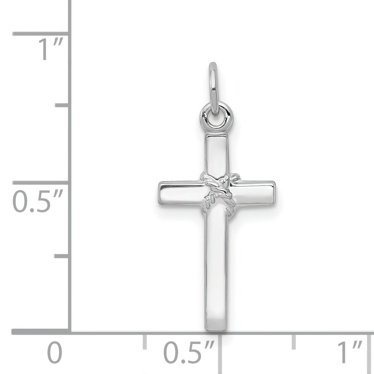 14K White Gold Cross Charm Pendant Jewelry Religious 22mm x 10mm