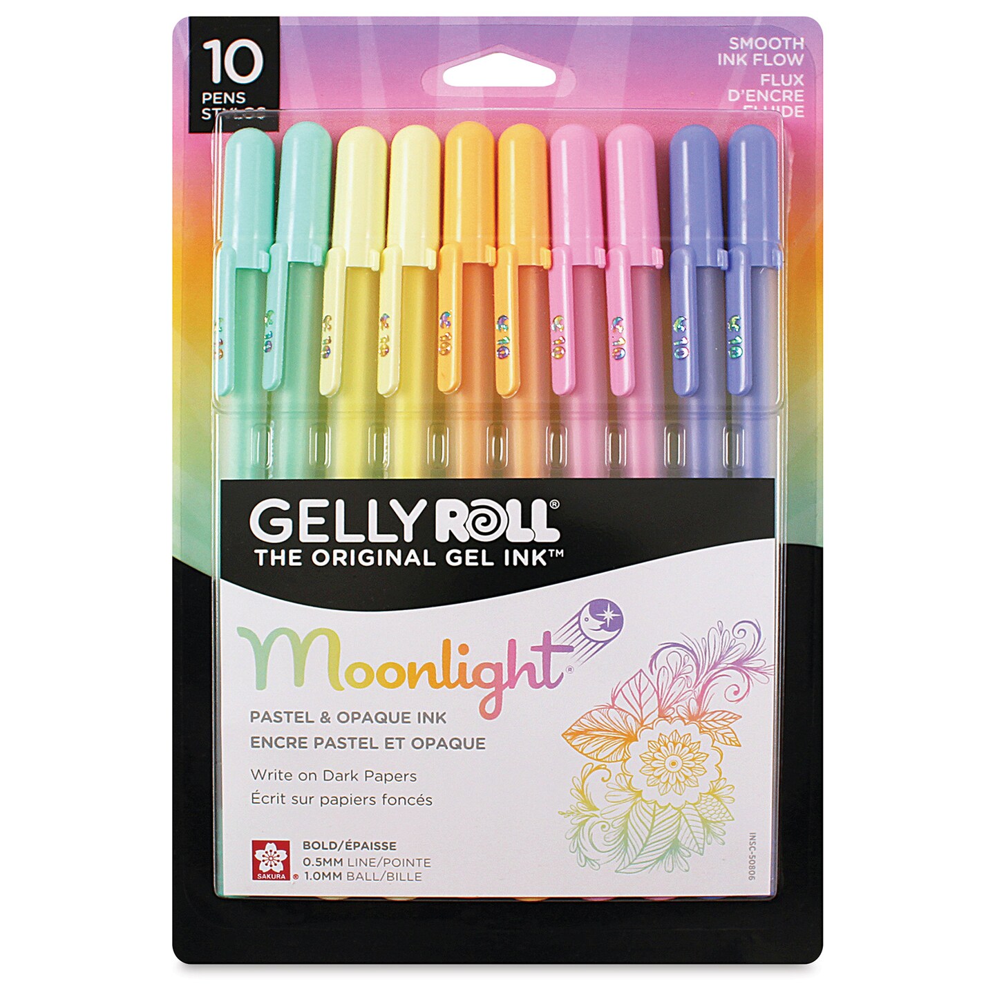 Sakura Gelly Roll Moonlight Pens - Pastel, Set of 10, Bold