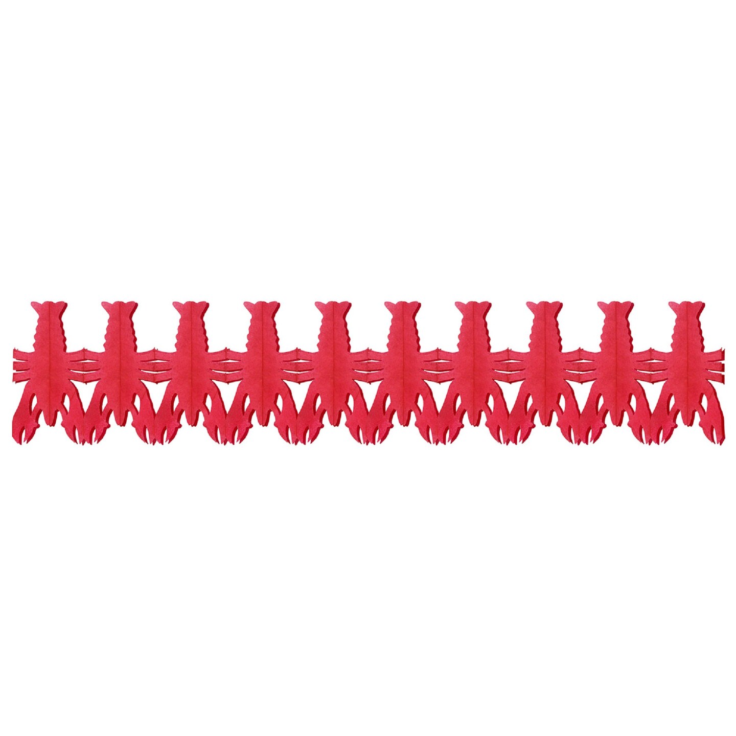 Beistle Set of 12 Red Paper Crawfish Design Hanging Garland 14&#x27;