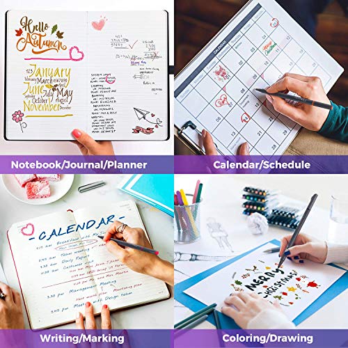 18-Pack Journal Planner Pens Colored Fine Point Markers Fine Tip Drawing Pens Fineliner Pens for Journaling, Writing, Note-Taking, Calendars, Coloring, Art, and Office Back-to-School Supplies