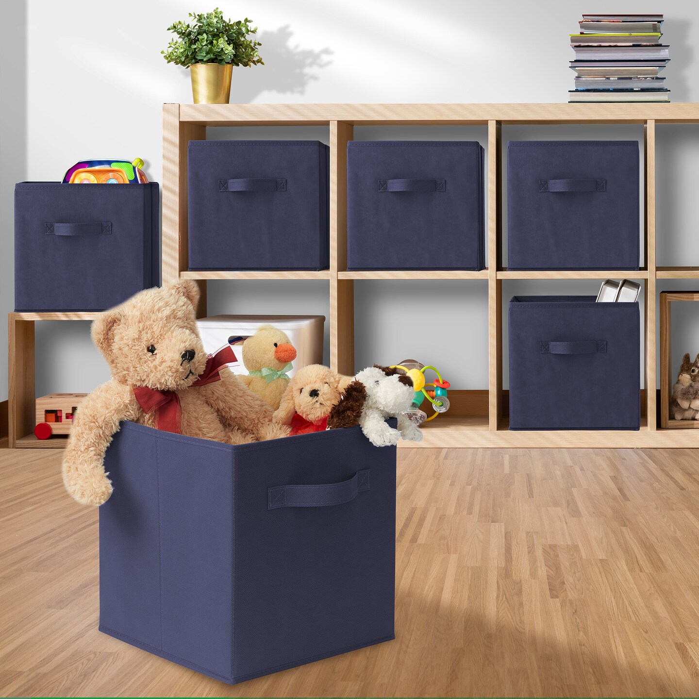 Casafield Set of 12 Collapsible Fabric Cube Storage Bins - 11" Foldable Cloth Baskets for Shelves, Cubby Organizers & More