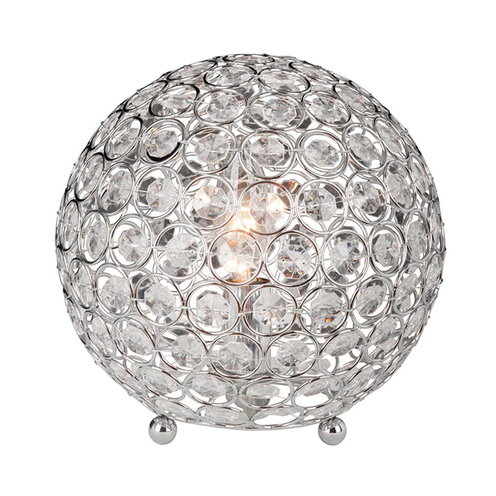 Elegant Designs   Crystal Ball Sequin Table Lamp - Chrome