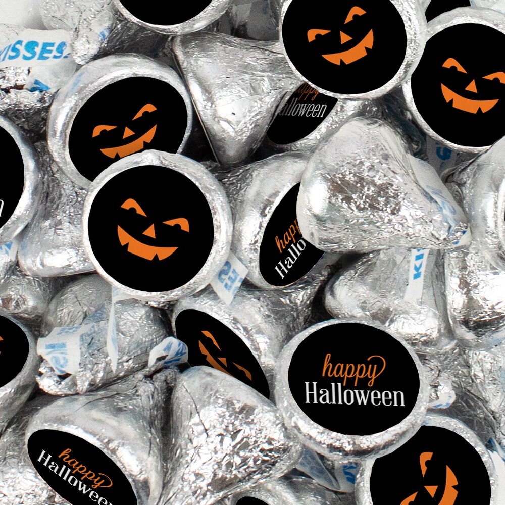Halloween Candy Party Favors Chocolate Hershey&#x27;s Kisses - Jack O Lanterns