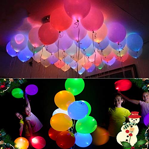 20 LED Light Up Balloons Mixed Colors Flashing Lasts 24 Hours Glow in the  dark for Birthday Glow Party Favors Supplies Wedding Halloween Christmas  Decorations