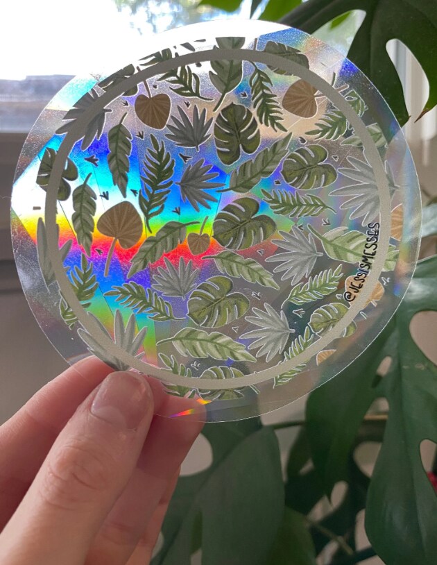 Décalque Vitrail Repositionnable Wicoart Motif Mandala Hibiscus – Fait Main En France