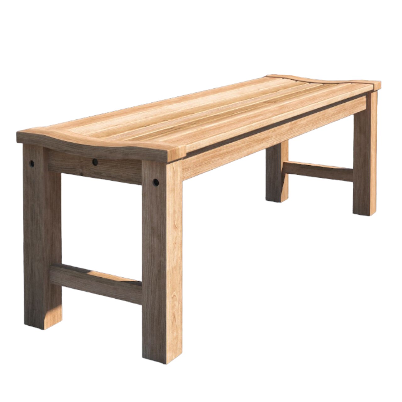 Outdoor Living and Style 51" Brown Rinjani Teak Outdoor Patio Backless Bench