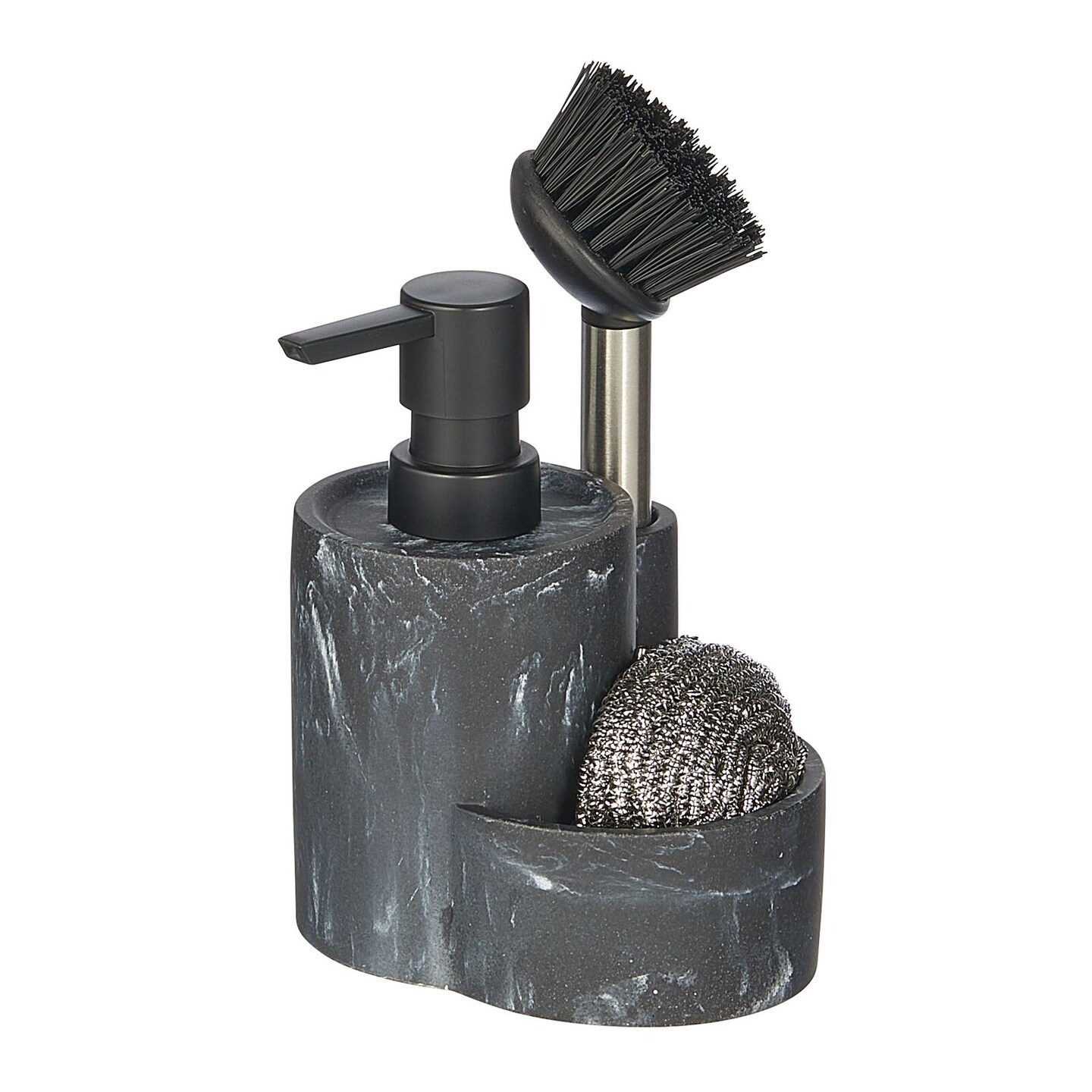 mDesign Kitchen Sink Soap Dispenser Pump, Storage Caddy for Counter