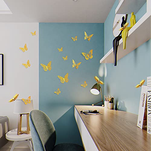 SAOROPEB 3D Butterfly Wall Decor 48 Pcs 4 Styles 3 Sizes, Butterfly Bi