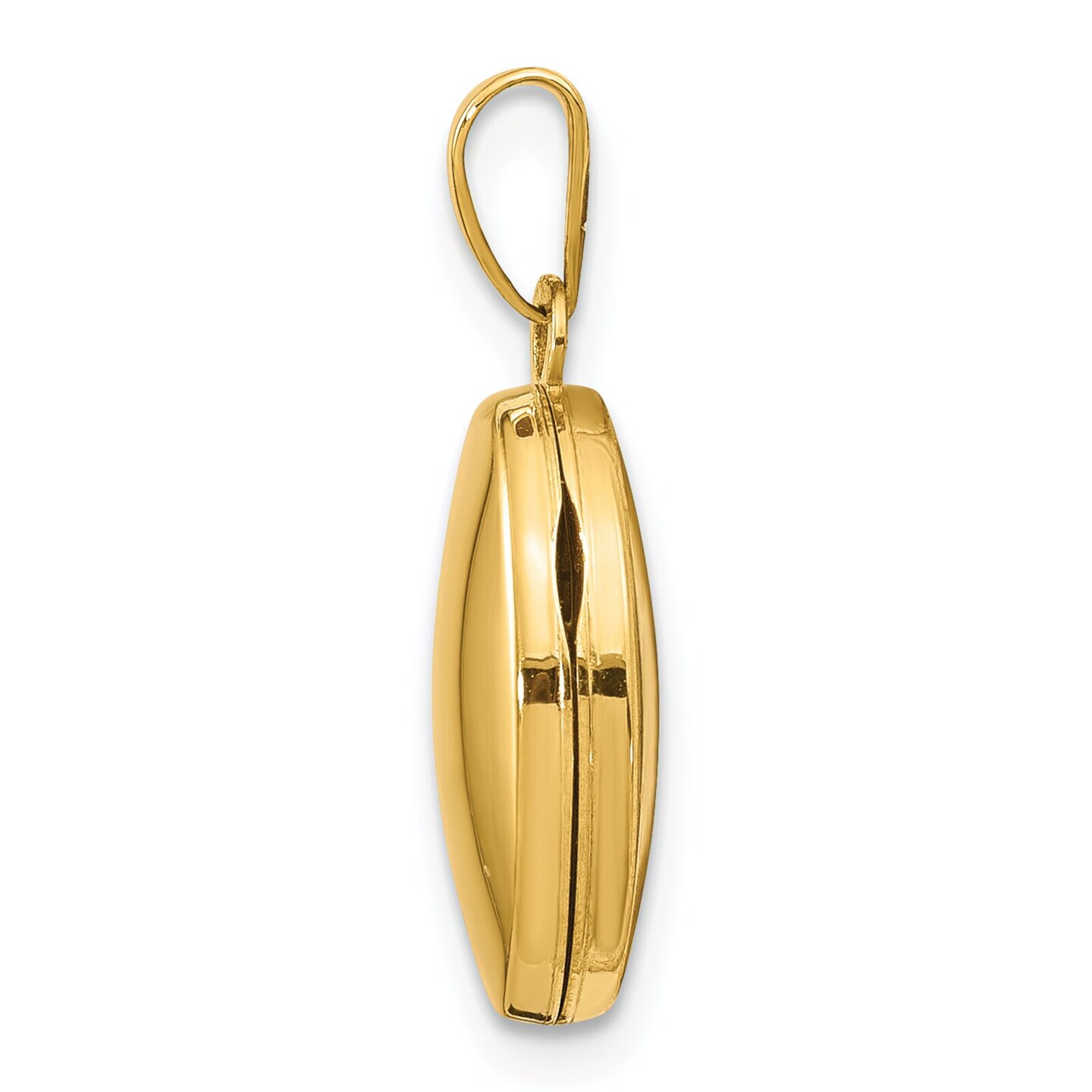 14K Yellow Gold Plain Oval Locket Pendant Jewelry 18.6mm x 10.8mm