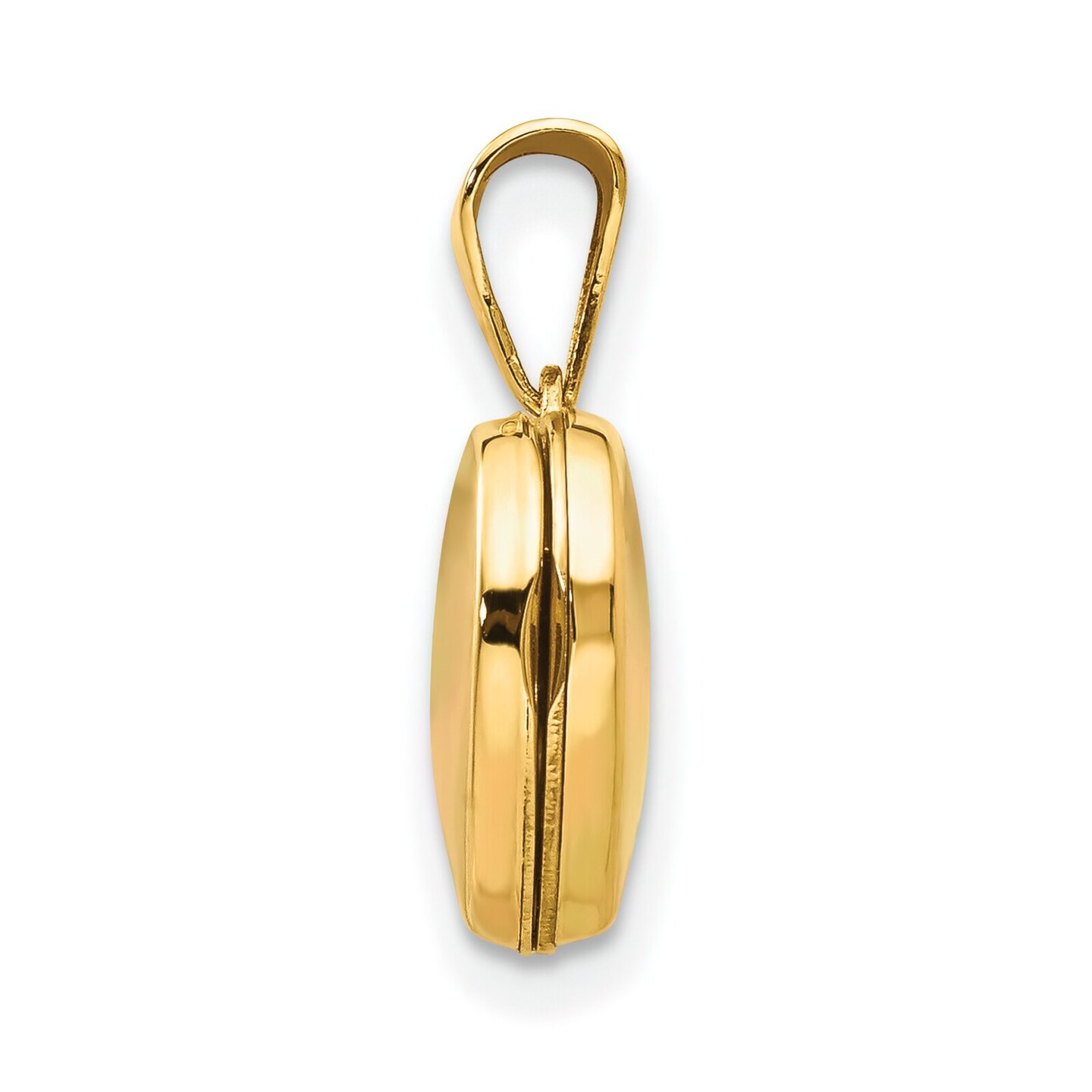 14K Gold Plain Heart Locket Photo Pendant Jewelry 14.9mm x 10.5mm