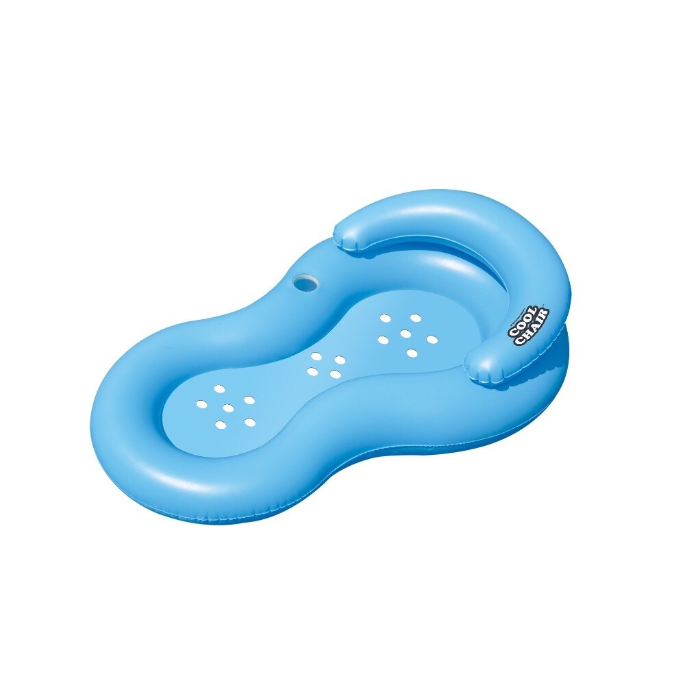 Pool Central 62.5&#x22; Inflatable Blue Cool Chair Lounge Chair With Holes