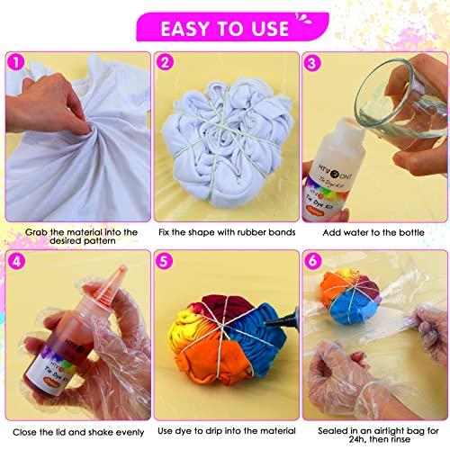 Tie Dye Kit - 32 Vibrant Colors Pre-Filled Bottles Tyedyedye Kit, Permanent Non-Toxic for Large Groups Kids Adults,Tye Fabric Textile Handmade Party(Just Add Water)
