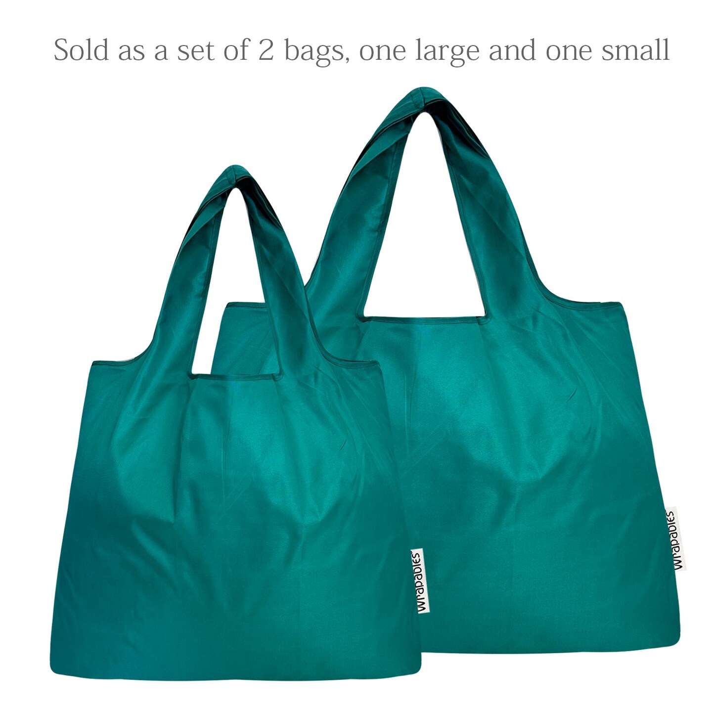 Wrapables Large &#x26; Small Foldable Tote Nylon Reusable Grocery Bags, Set of 2