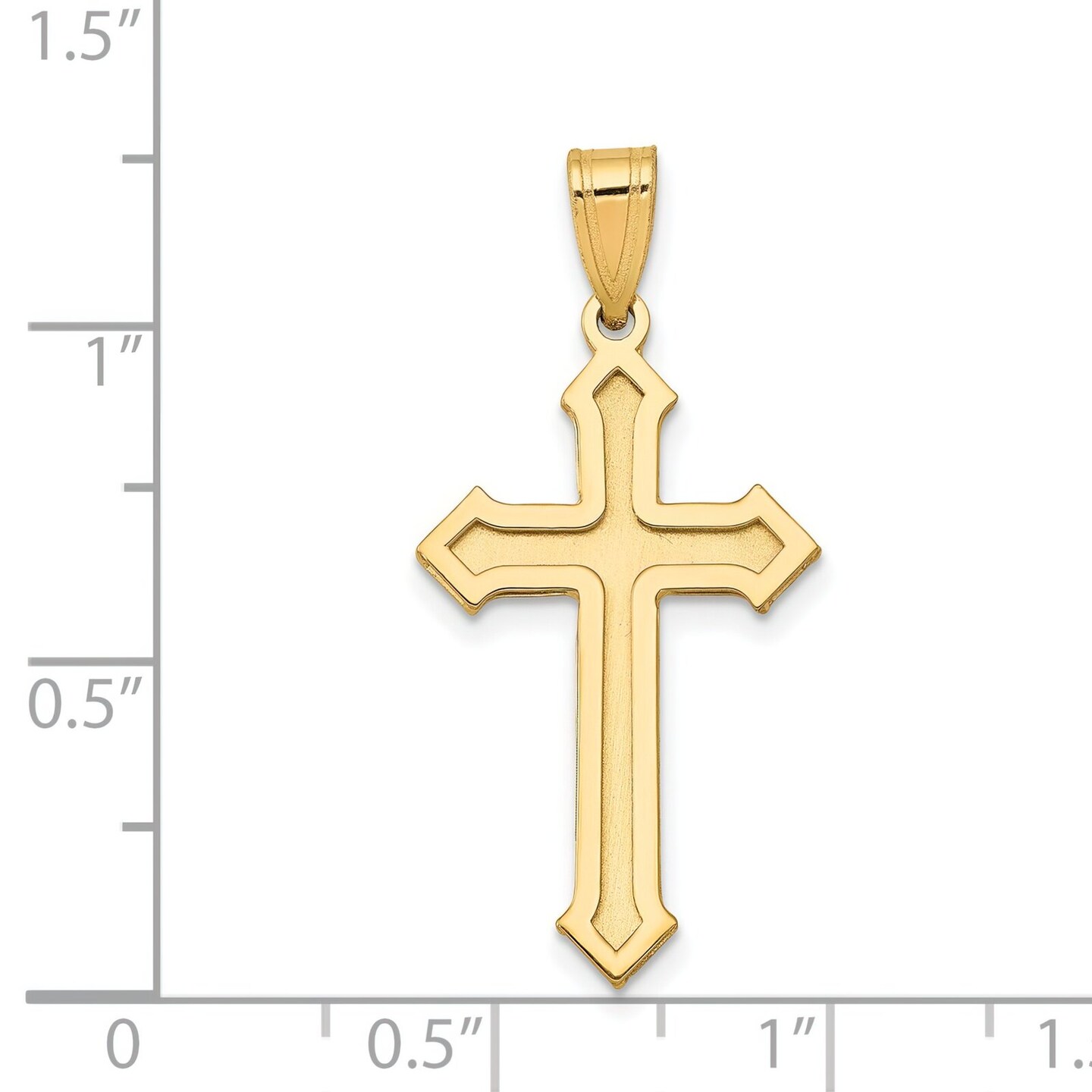 14K Yellow Gold Cross Pendant Charm Religious New 30mm Jewerly 30mm x 15mm