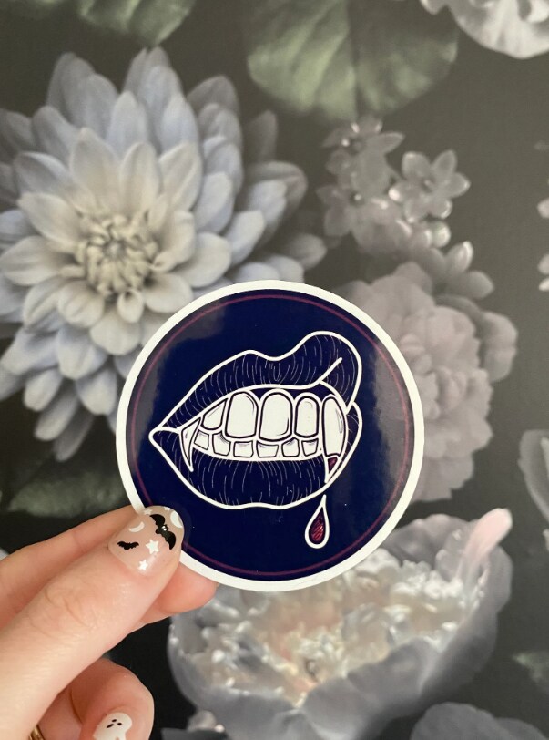 Vampire Bloody Halloween Vampire Fangs' Sticker