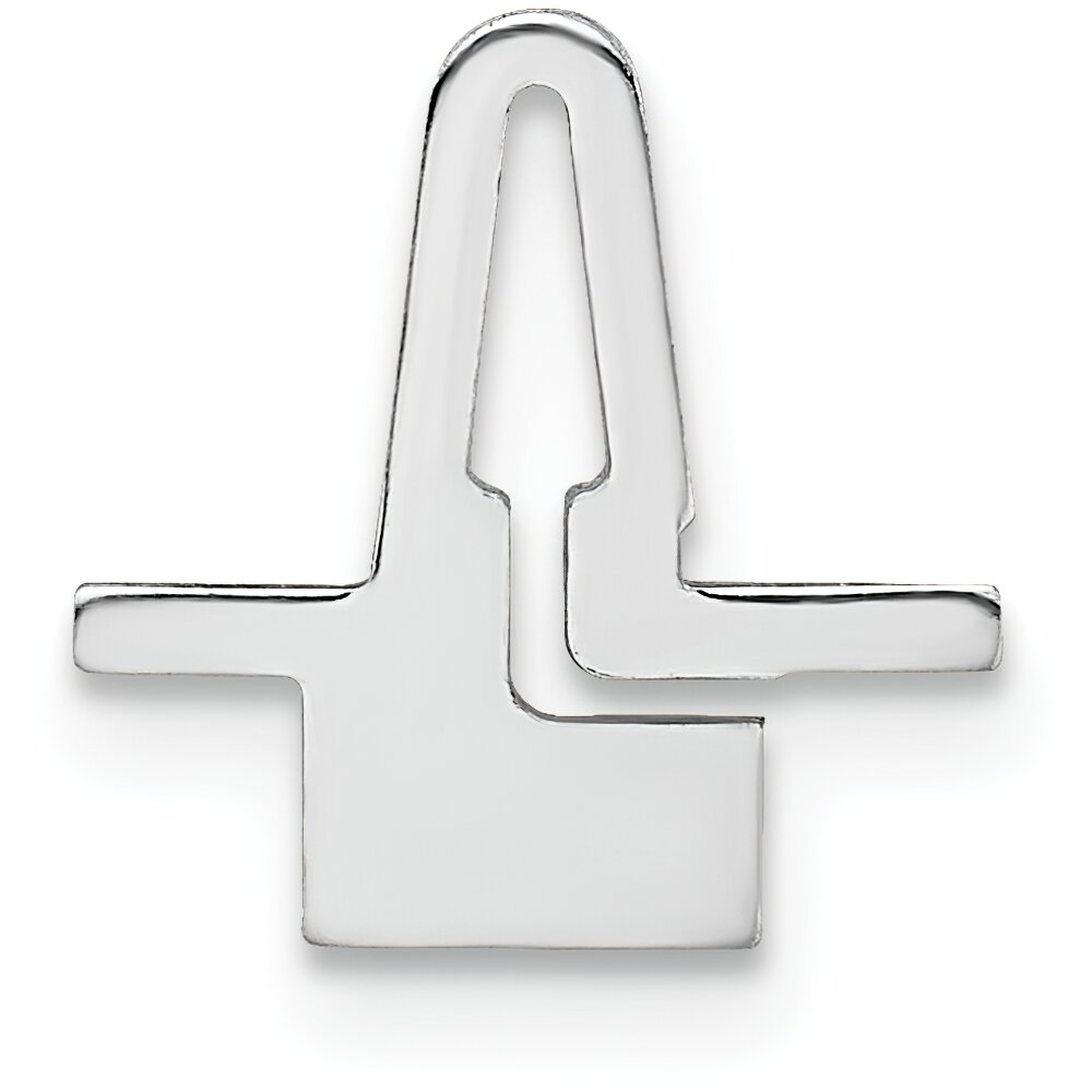 14K White Gold Male Tongue Clasp Component 10.8mm