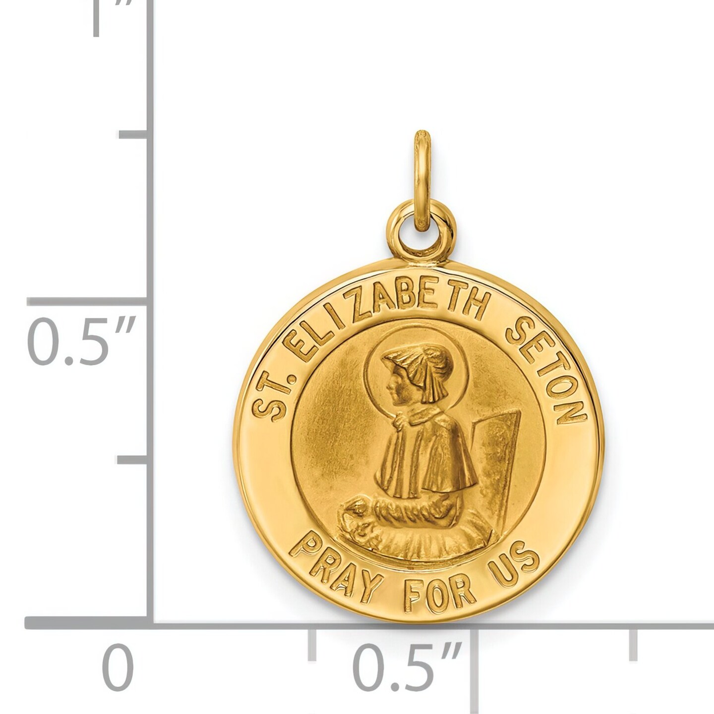 14K Yellow Gold Saint Elizabeth Seton Medal Charm