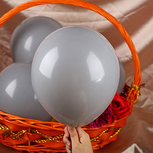 100 Pack 12 Inch Gray Balloons - Latex Balloons for Weddings, Birthday Parties, Bridal Showers, and Party Decorations