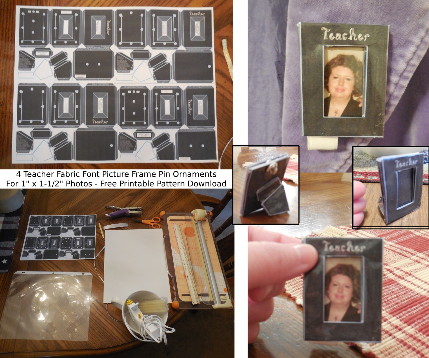 4 Printable Teacher Photo Frame Pin Ornaments