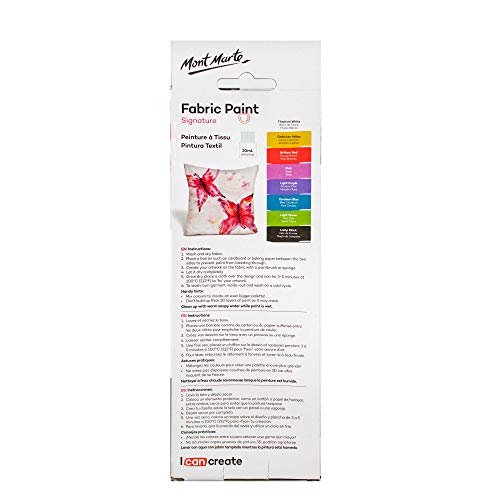 Permanent Fabric Paint Set - 8 x 20ml Vivid Colors, Suitable for Textile, Fabric, T-Shirts, Canvas, Wood, Ceramic, and Glass