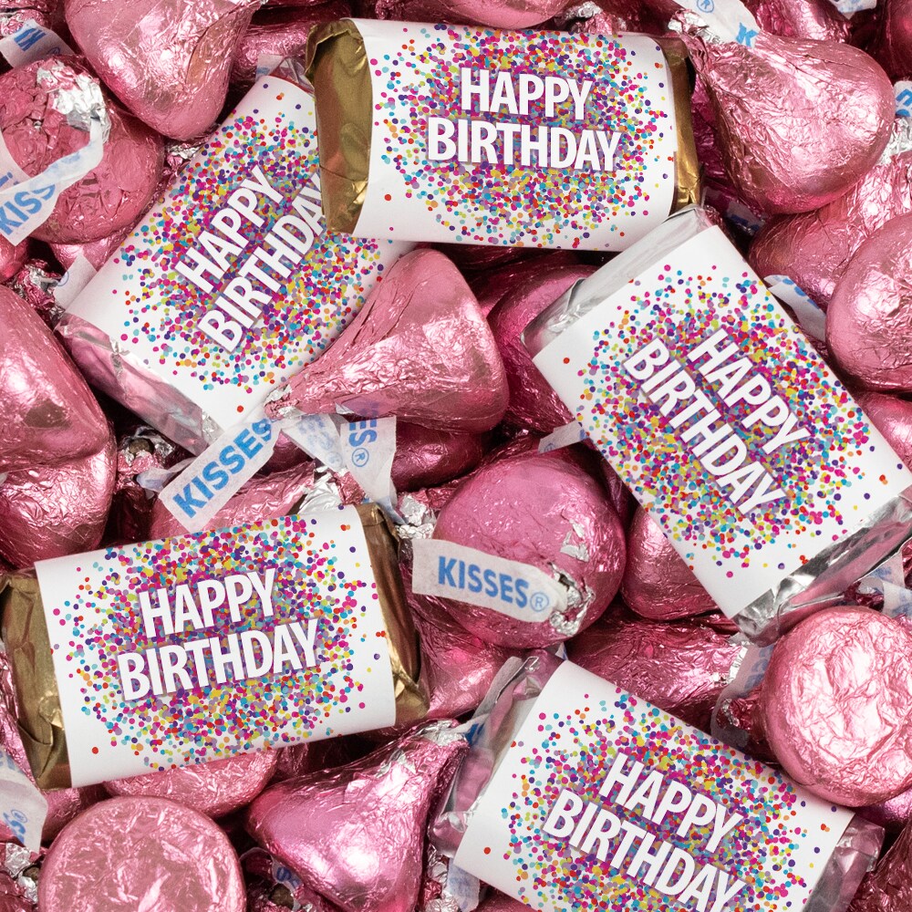 Birthday Candy Party Favors Hershey&#x27;s Miniatures and Kisses by Just Candy - Available in Multiple Colors
