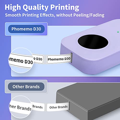 Phomemo D30 Label Makers Machine with Tape - Portable Bluetooth Mini Sticker Thermal Label Printer Handheld Rechargeable, Easy to Use for Office Home Organization, Rich Icon Font Multiple Templates