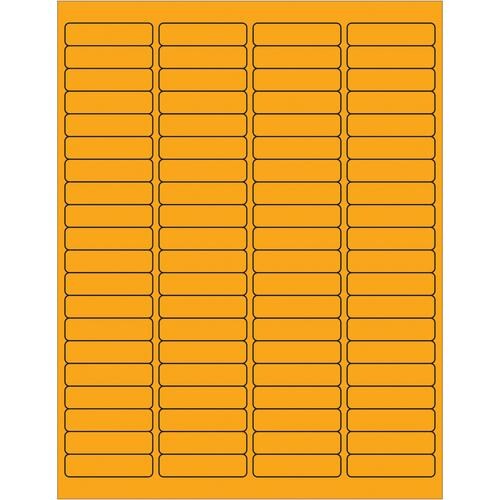 Rectangle Laser Labels, 1 15/16" x 1/2", Fluorescent Orange, 8000/Case