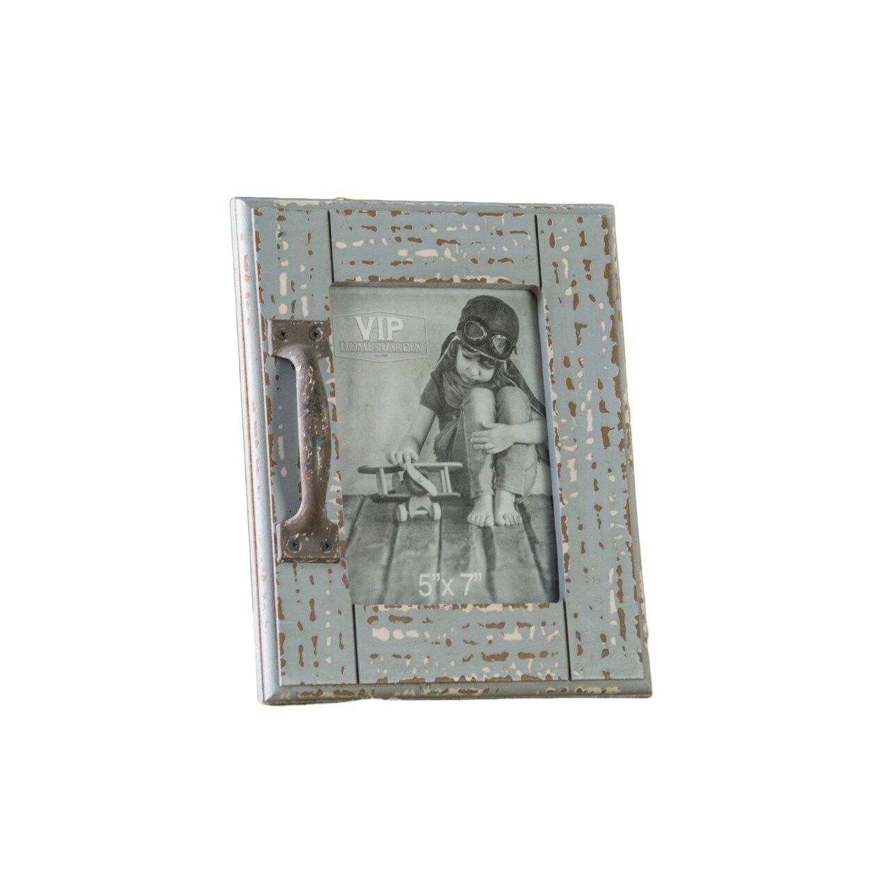Creative Design 10&#x22; Blue and White Distressed Rectangular Photo Frame