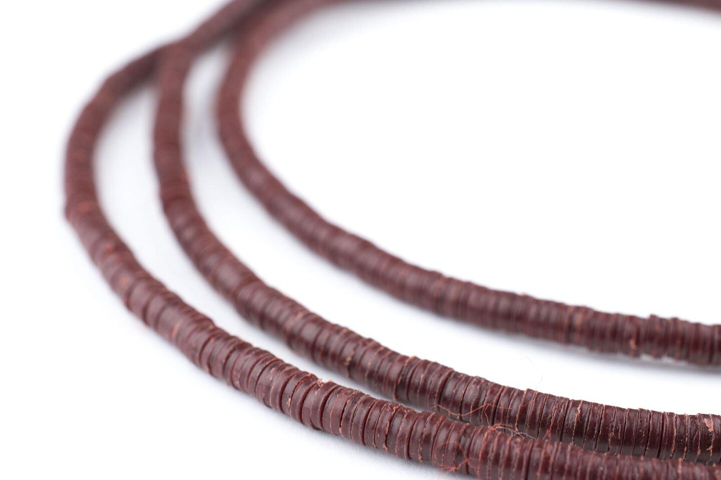 African Vinyl Beads, Ghana Vulcanite Crafts Supplies for DIY Jewelry Making, Necklaces, Bracelets (3mm, Maroon)