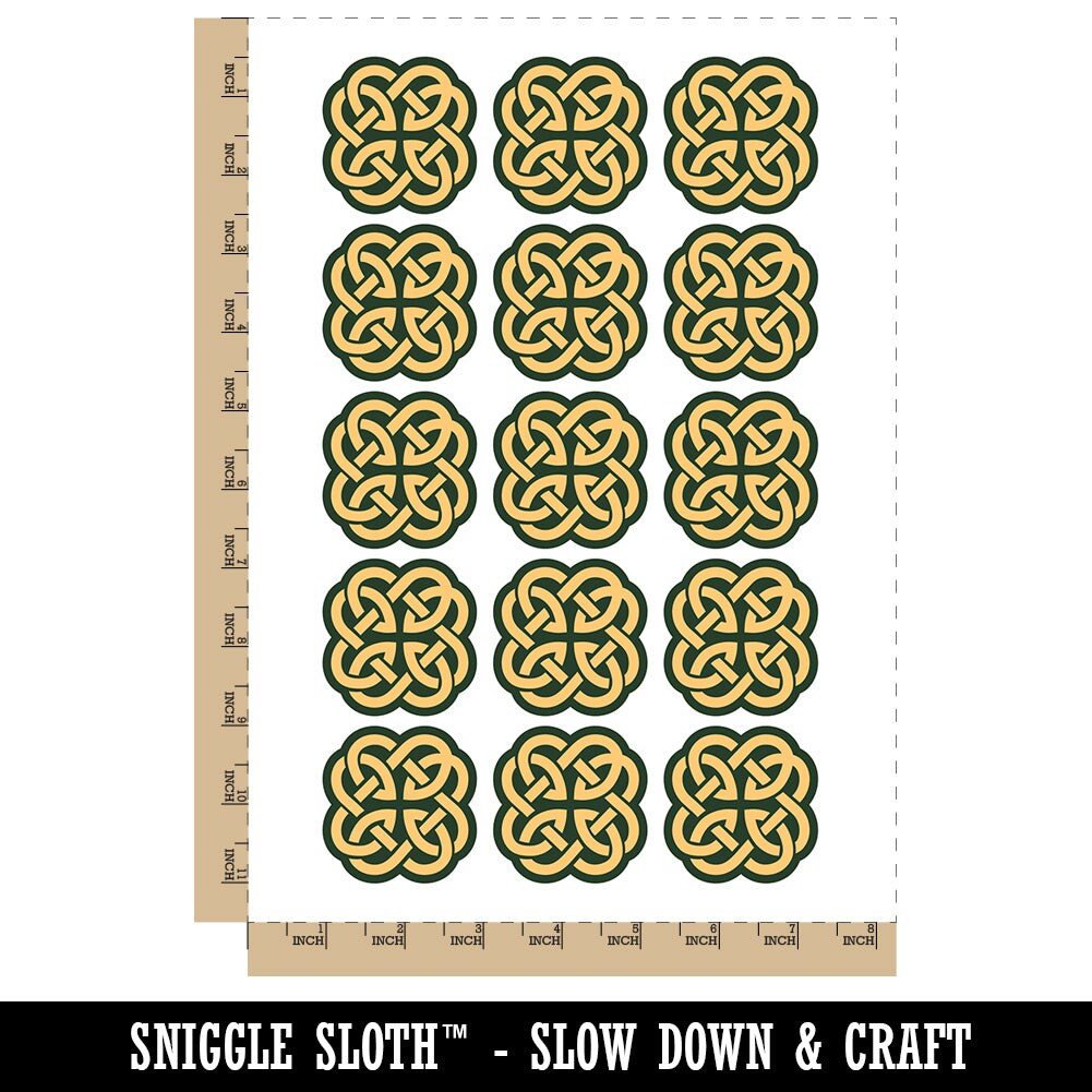 Clover Irish Celtic Knot Temporary Tattoo Water Resistant Fake Body Art Set Collection (1 Sheet)