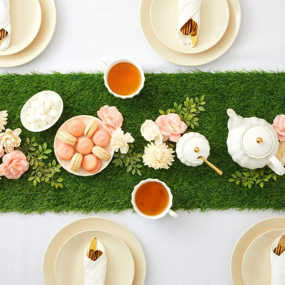 Faux Grass Table Runner for Table